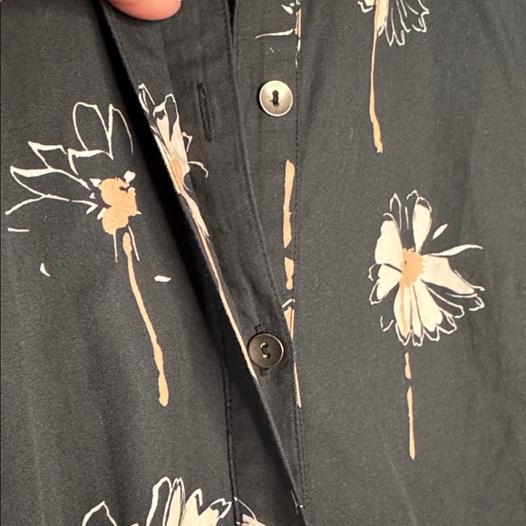 Maeve Anthropologie Button Front Asymmetrical Slit Floral Dress XSP - Picture 7 of 9